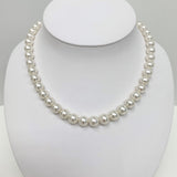 7-9mm South Sea White Round Pearl Necklace with Gold Clasp