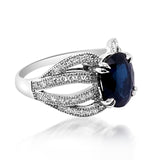 3.12ct Natural Ceylon Blue Sapphire 14K White Gold Ring