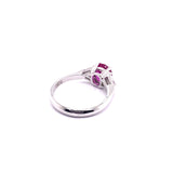 GIA 2.04ct Natural Ruby 10K White Gold Ring