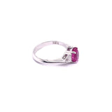 GIA 2.04ct Natural Ruby 10K White Gold Ring