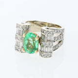 2ct Natural Emerald 14K White Gold Ring