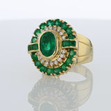 6.50ct Natural Emerald 18K Yellow Gold Ring