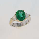 3.27ct Natural Colombian Emerald 18K White Gold Ring