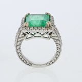 8.5ct Natural Colombian Emerald 14K White Gold Ring