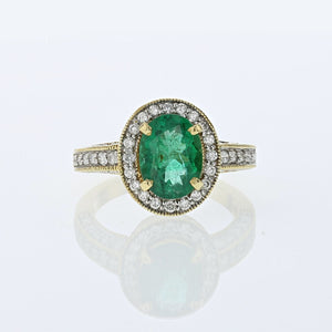 2.08ct Natural Emerald 18K Yellow Gold Ring