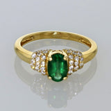 0.65ct Natural Emerald 14K Yellow Gold Ring