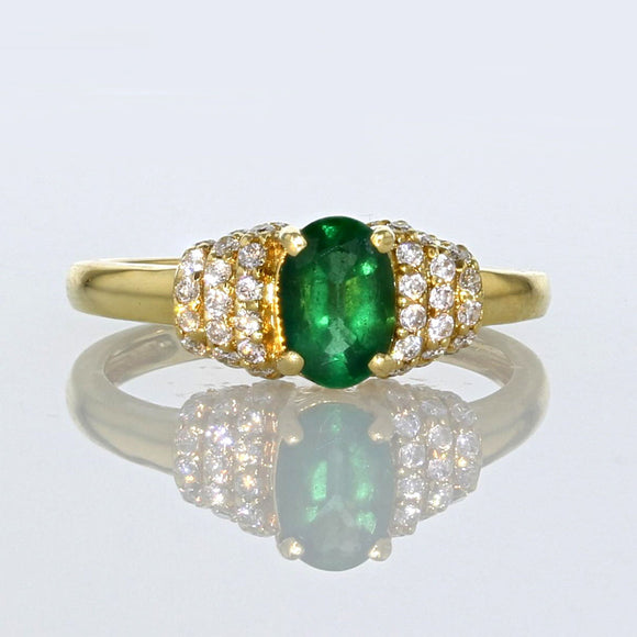 0.65ct Natural Emerald 14K Yellow Gold Ring