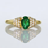 0.65ct Natural Emerald 14K Yellow Gold Ring