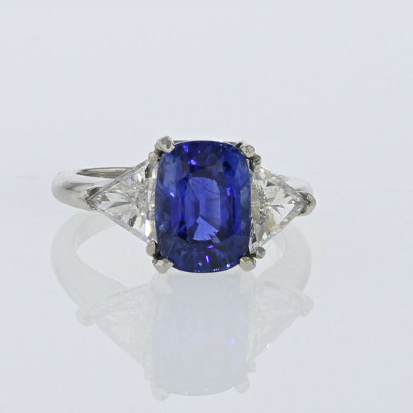 3.29ct Royal Blue Sapphire Platinum Ring