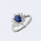 0.82ct Natural Blue Sapphire Platinum Ring