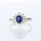 0.82ct Natural Blue Sapphire Platinum Ring