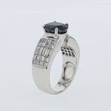3.50ct Natural Blue Sapphire 18K White Gold Ring