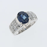 3.50ct Natural Blue Sapphire 18K White Gold Ring