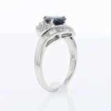 1.31ct Natural Blue Sapphire 18K White Gold Ring