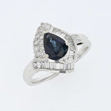1.31ct Natural Blue Sapphire 18K White Gold Ring