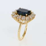 6.81ct Natural Blue Sapphire 18K Yellow Gold Ring