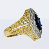 1.5ct Natural Blue Sapphire 18K Yellow Gold Ring