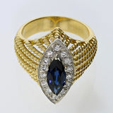 1.5ct Natural Blue Sapphire 18K Yellow Gold Ring
