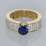 0.90ct Natural Blue Sapphire 14K Yellow Gold Ring