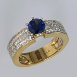 0.90ct Natural Blue Sapphire 14K Yellow Gold Ring