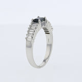 0.65ct Natural Blue Sapphire 14K White Gold Ring