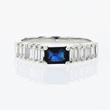 0.65ct Natural Blue Sapphire 14K White Gold Ring