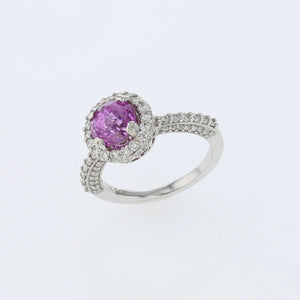 2.56ct Natural Pink Sapphire 14K White Gold Ring