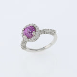 2.56ct Natural Pink Sapphire 14K White Gold Ring