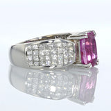 3.70ct Natural Pink Sapphire 18K White Gold Ring