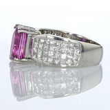 3.70ct Natural Pink Sapphire 18K White Gold Ring