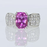 3.70ct Natural Pink Sapphire 18K White Gold Ring
