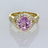 3.96ct Natural Pink Sapphire 18K Yellow Gold Ring