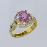 3.96ct Natural Pink Sapphire 18K Yellow Gold Ring