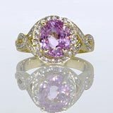 3.96ct Natural Pink Sapphire 18K Yellow Gold Ring