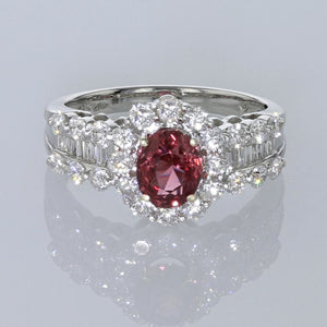 1.43ct Natural Pink Sapphire 18K White Gold Ring