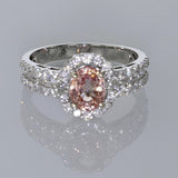 1.53ct Natural Padparadscha Sapphire 18K White Gold Ring
