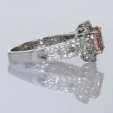 1.53ct Natural Padparadscha Sapphire 18K White Gold Ring