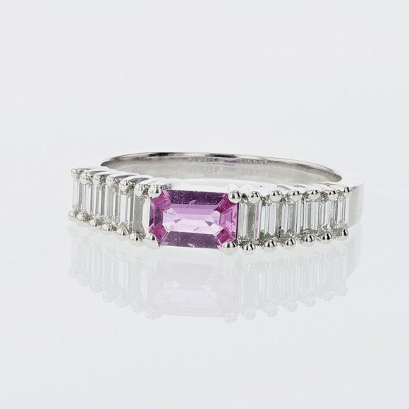 0.65ct Natural Pink Sapphire 14K White Gold Ring