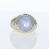 20ct Natural Star Sapphire 14K White Gold Ring