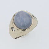 20ct Natural Star Sapphire 14K White Gold Ring