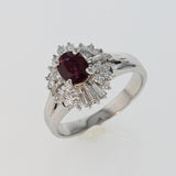 0.78ct Natural Ruby Platinum Ring