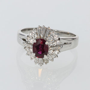 0.78ct Natural Ruby Platinum Ring