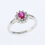 0.35ct Natural Ruby 14K White Gold Ring