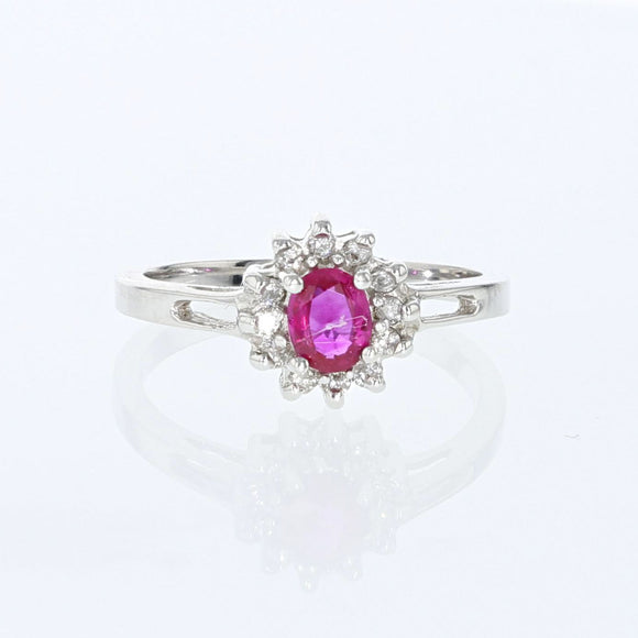 0.35ct Natural Ruby 14K White Gold Ring