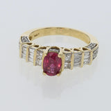 1.00ct Natural Burma Ruby 14K Yellow Gold Ring