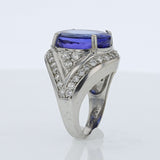 13.70ct Natural Tanzanite 18K White Gold Ring