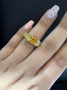 Orange Sapphire 18K Yellow Gold Ring