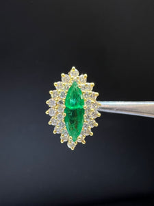 Natural Emerald 18K Yellow Gold Pendant