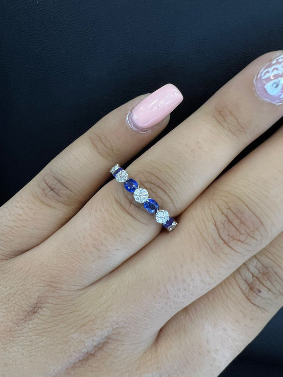 0.78ct Natural Sapphire 18K White Gold Ring