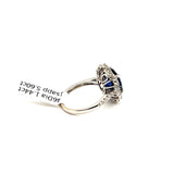 5.60ct Natural Blue Sapphire 18K White Gold Ring